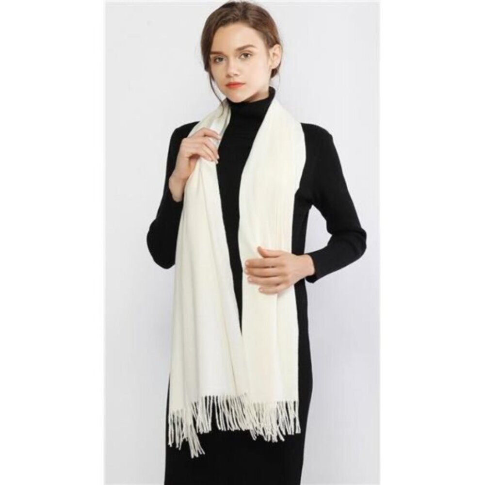 Scarfs for Women Fall Winter Pashmina Shawls Ivory 156 - Picture 5 of 7